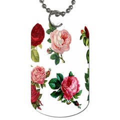 Roses-white Dog Tag (two Sides) by nateshop