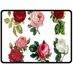 Roses-white Fleece Blanket (large) by nateshop