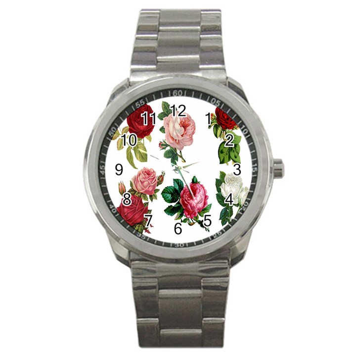 Roses-white Sport Metal Watch