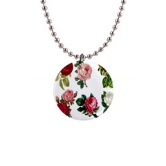 Roses-white 1  Button Necklace by nateshop