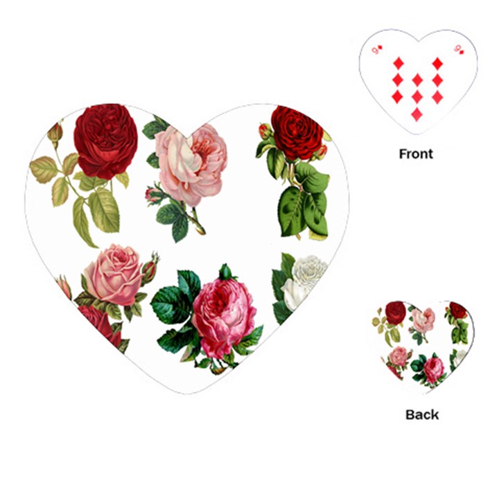 Roses-white Playing Cards Single Design (Heart)