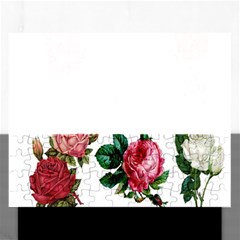 Roses-white Rectangular Jigsaw Puzzl by nateshop