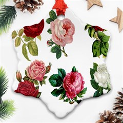 Roses-white Snowflake Ornament (two Sides) by nateshop