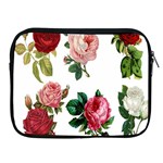 Roses-white Apple iPad 2/3/4 Zipper Cases Front