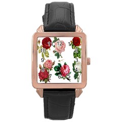 Roses-white Rose Gold Leather Watch  by nateshop