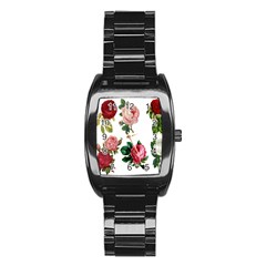 Roses-white Stainless Steel Barrel Watch by nateshop