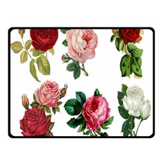 Roses-white Two Sides Fleece Blanket (small) by nateshop