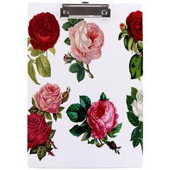 Roses-white A4 Acrylic Clipboard by nateshop