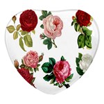 Roses-white Heart Glass Fridge Magnet (4 pack) Front