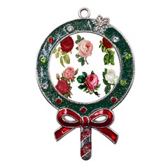 Roses-white Metal X mas Lollipop With Crystal Ornament by nateshop