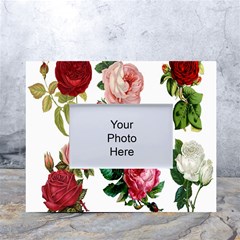 Roses-white White Tabletop Photo Frame 4 x6  by nateshop