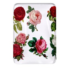 Roses-white Rectangular Glass Fridge Magnet (4 Pack) by nateshop