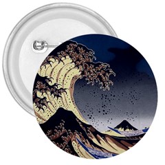 The Great Wave Off Kanagawa Japan Japanese Waves 3  Buttons by pakminggu