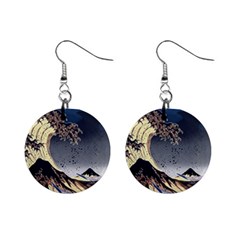 The Great Wave Off Kanagawa Japan Japanese Waves Mini Button Earrings by pakminggu