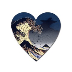 The Great Wave Off Kanagawa Japan Japanese Waves Heart Magnet by pakminggu