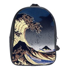 The Great Wave Off Kanagawa Japan Japanese Waves School Bag (large) by pakminggu