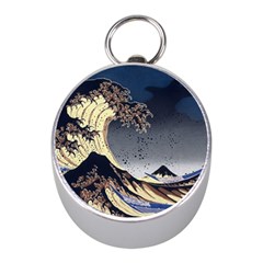 The Great Wave Off Kanagawa Japan Japanese Waves Mini Silver Compasses by pakminggu