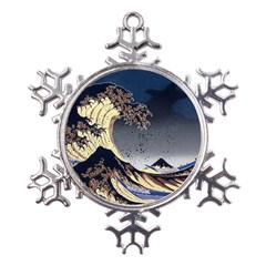 The Great Wave Off Kanagawa Japan Japanese Waves Metal Large Snowflake Ornament