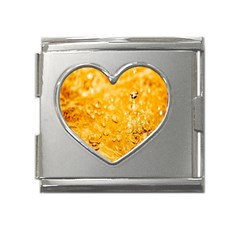 Water-gold Mega Link Heart Italian Charm (18mm)