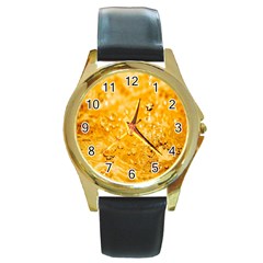 Water-gold Round Gold Metal Watch by nateshop