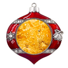 Water-gold Metal Snowflake And Bell Red Ornament