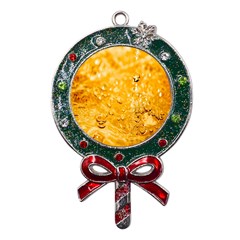 Water-gold Metal X mas Lollipop With Crystal Ornament