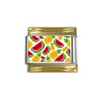 Watermelon -12 Gold Trim Italian Charm (9mm) Front