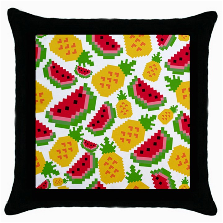 Watermelon -12 Throw Pillow Case (Black)