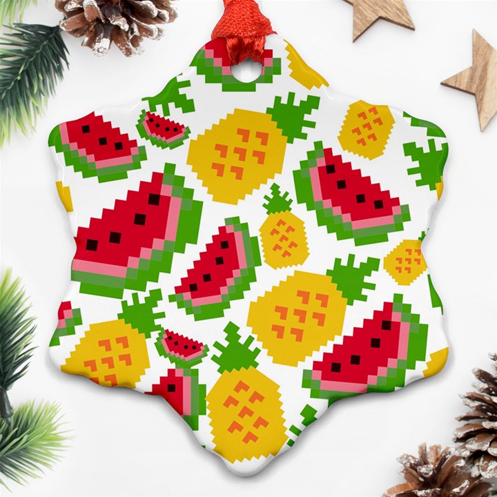 Watermelon -12 Snowflake Ornament (Two Sides)