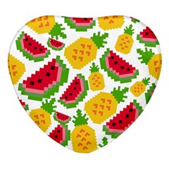 Watermelon -12 Heart Glass Fridge Magnet (4 Pack) by nateshop