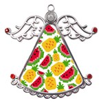 Watermelon -12 Metal Angel with Crystal Ornament Front