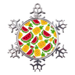 Watermelon -12 Metal Large Snowflake Ornament by nateshop