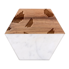 Watermelon -12 Marble Wood Coaster (hexagon)  by nateshop