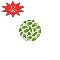 Vegetable Pattern With Composition Broccoli 1  Mini Buttons (10 Pack)  by pakminggu