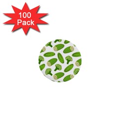 Vegetable Pattern With Composition Broccoli 1  Mini Buttons (100 Pack)  by pakminggu