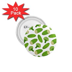 Vegetable Pattern With Composition Broccoli 1 75  Buttons (10 Pack) by pakminggu