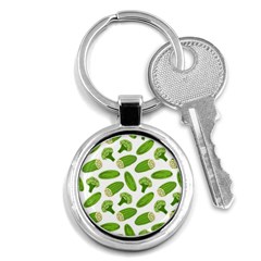 Vegetable Pattern With Composition Broccoli Key Chain (round) by pakminggu