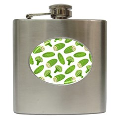 Vegetable Pattern With Composition Broccoli Hip Flask (6 Oz) by pakminggu