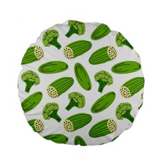 Vegetable Pattern With Composition Broccoli Standard 15  Premium Round Cushions by pakminggu