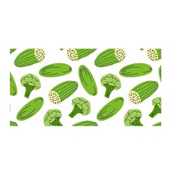 Vegetable Pattern With Composition Broccoli Satin Wrap 35  X 70  by pakminggu