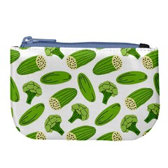 Vegetable Pattern With Composition Broccoli Large Coin Purse by pakminggu