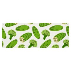 Vegetable Pattern With Composition Broccoli Banner And Sign 8  X 3  by pakminggu