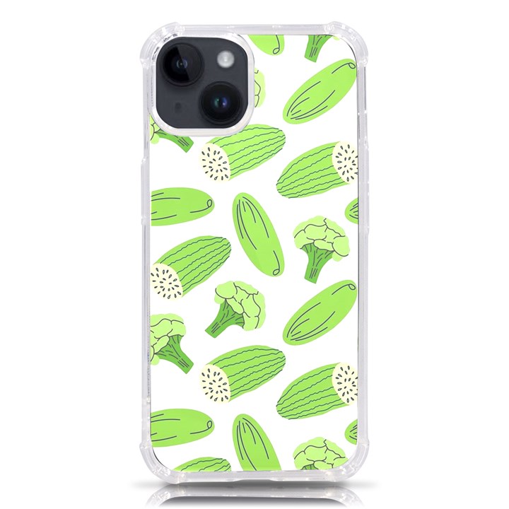 Vegetable Pattern With Composition Broccoli iPhone 14 TPU UV Print Case