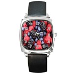 Berries-01 Square Metal Watch Front