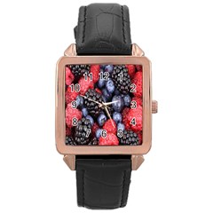 Berries-01 Rose Gold Leather Watch  by nateshop