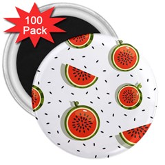 Seamless Background Pattern With Watermelon Slices 3  Magnets (100 Pack) by pakminggu