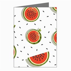 Seamless Background Pattern With Watermelon Slices Greeting Cards (pkg Of 8) by pakminggu