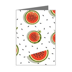 Seamless Background Pattern With Watermelon Slices Mini Greeting Card by pakminggu