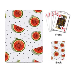 Seamless Background Pattern With Watermelon Slices Playing Cards Single Design (rectangle) by pakminggu