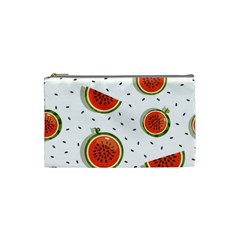 Seamless Background Pattern With Watermelon Slices Cosmetic Bag (small) by pakminggu